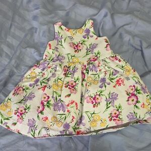 Janie and Jack Floral Dress - White, Purple, Yellow, Pink